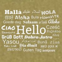 Hello In Different Languages Multilingualism Gift Garment-Dyed Women's Muscle Tee