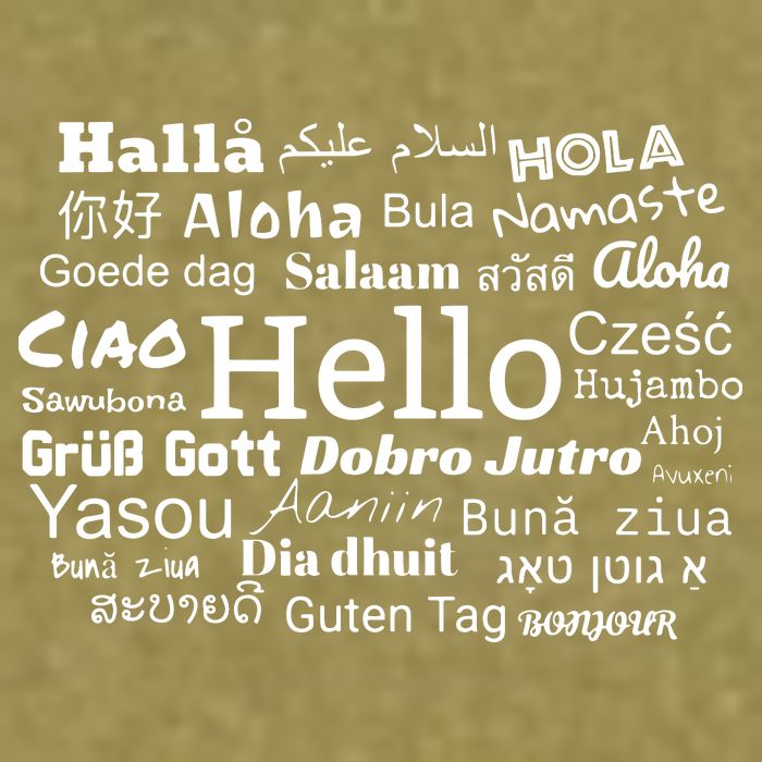 Hello In Different Languages Multilingualism Gift Garment-Dyed Women's Muscle Tee