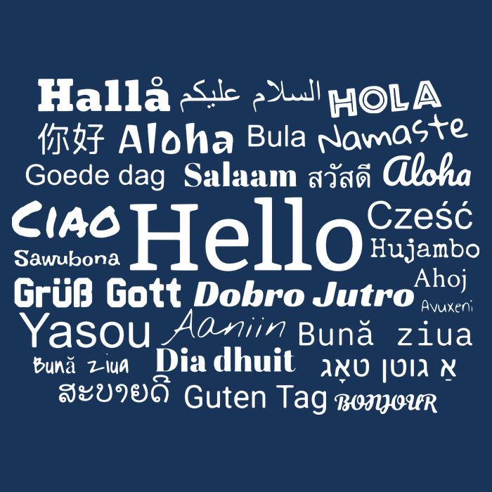Hello In Different Languages Multilingualism Gift Infant Baby Jersey Bodysuit