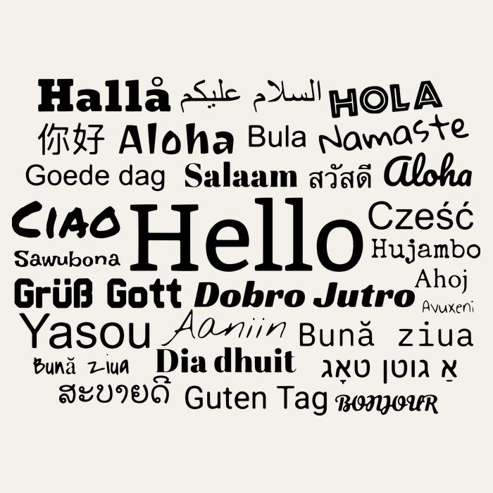 Hello In Different Languages Multilingualism Gift Poster