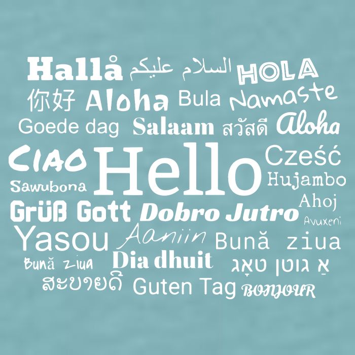 Hello In Different Languages Multilingualism Gift Sueded Cloud Jersey T-Shirt