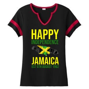 Happy Independence Day Jamaica 1962 Proud Jamaican Ladies Halftime Notch Neck Tee