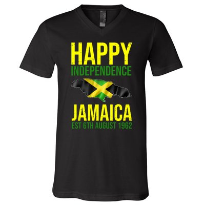 Happy Independence Day Jamaica 1962 Proud Jamaican V-Neck T-Shirt