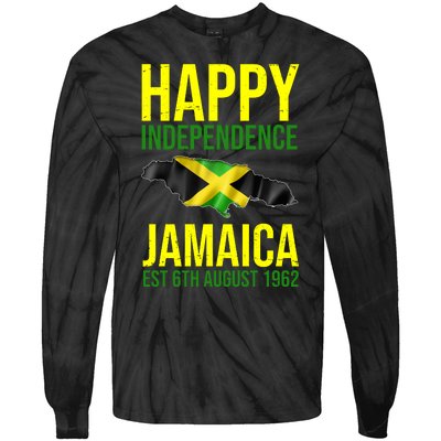 Happy Independence Day Jamaica 1962 Proud Jamaican Tie-Dye Long Sleeve Shirt