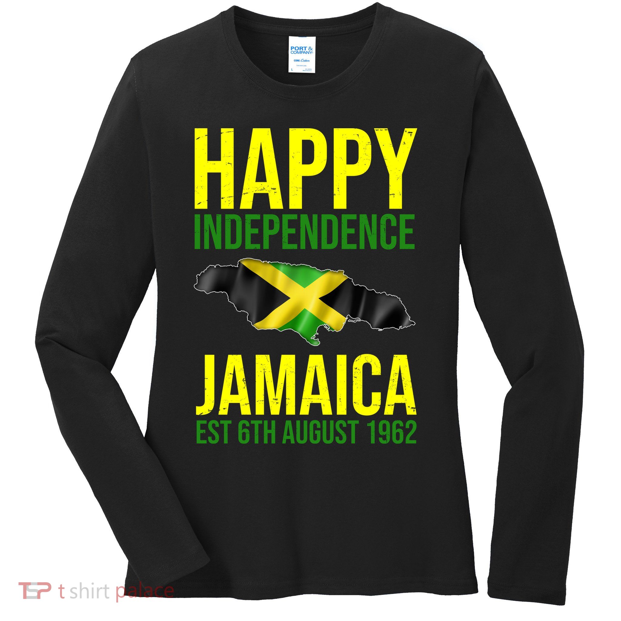Happy Independence Day Jamaica 1962 Proud Jamaican Ladies Long Sleeve Shirt