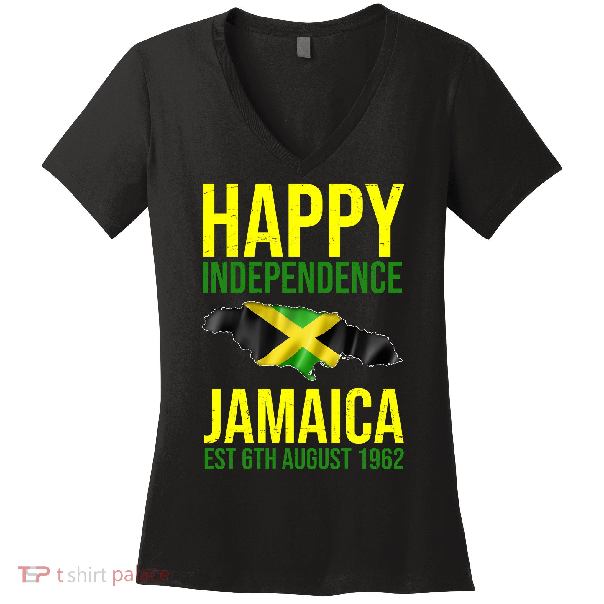 Happy Independence Day Jamaica 1962 Proud Jamaican Women's V-Neck T-Shirt