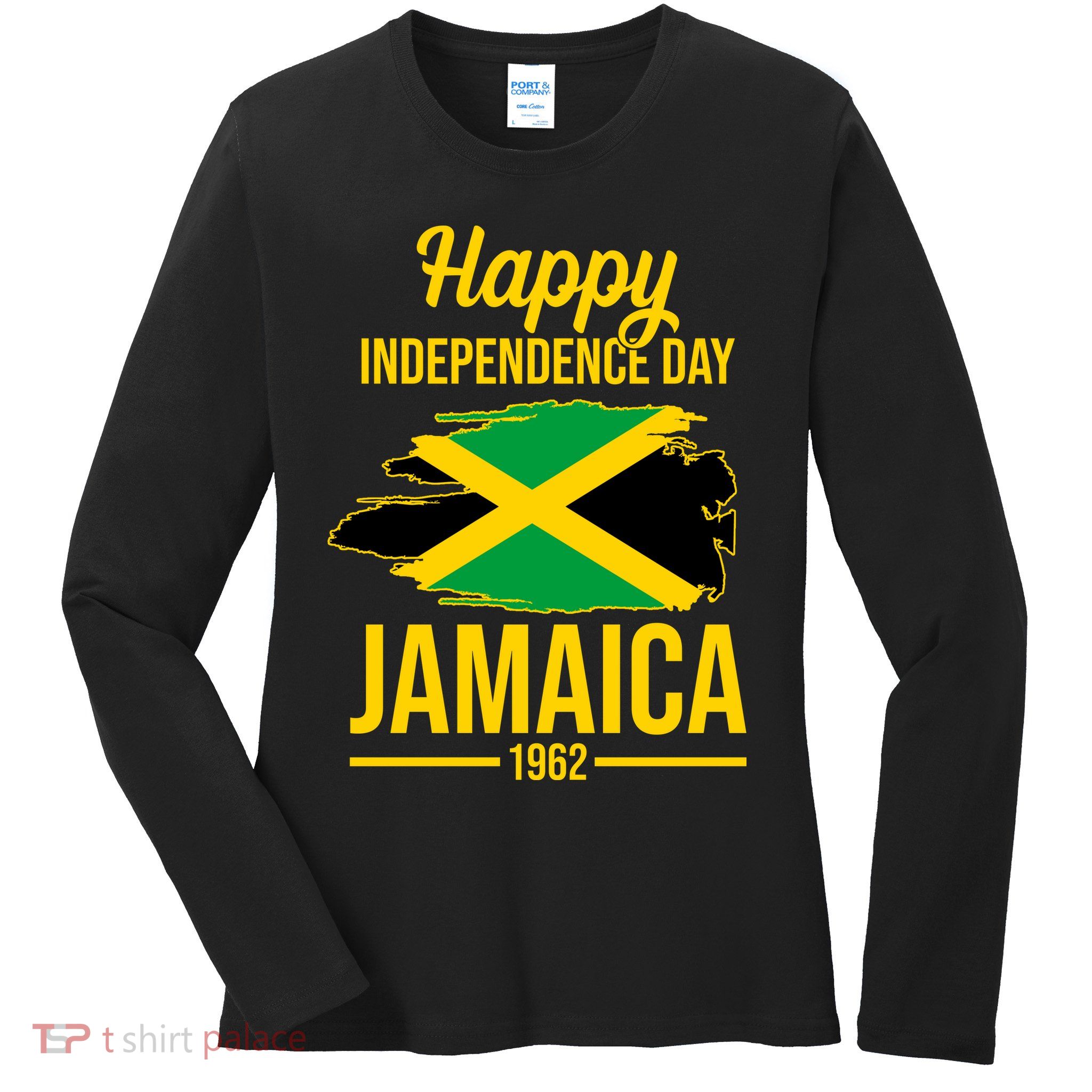 Happy Independence Day Jamaica 1962 Ladies Long Sleeve Shirt