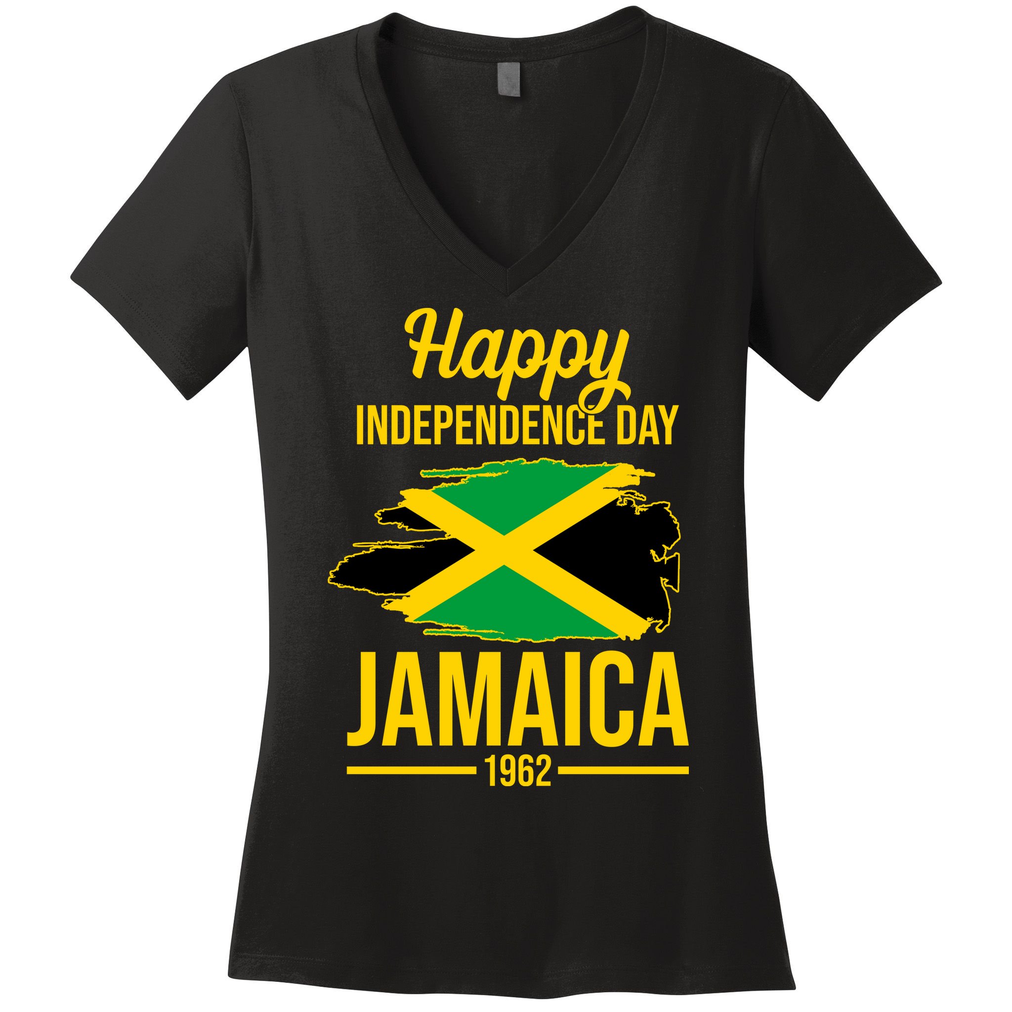 Happy Independence Day Jamaica 1962 Women's V-Neck T-Shirt