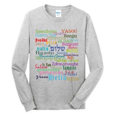 Hello In Different Languages Tall Long Sleeve T-Shirt