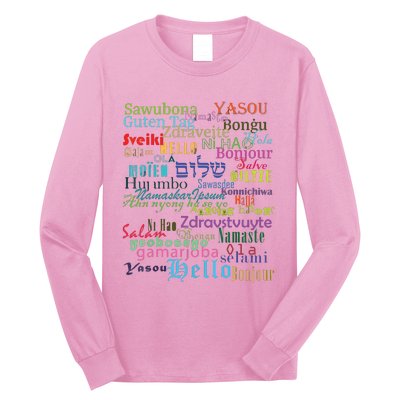 Hello In Different Languages Long Sleeve Shirt