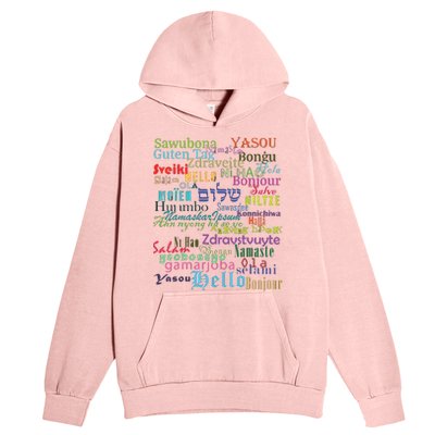 Hello In Different Languages Urban Pullover Hoodie