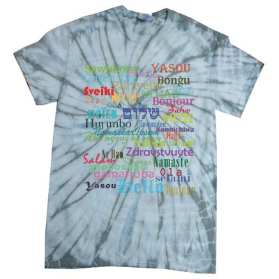 Hello In Different Languages Tie-Dye T-Shirt