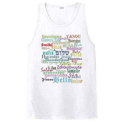 Hello In Different Languages PosiCharge Competitor Tank