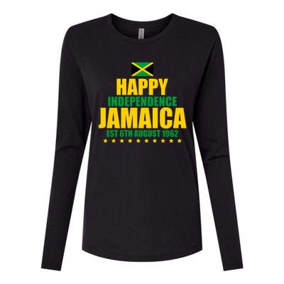 Happy Independence Day Jamaica Est 6th August 1962 Womens Cotton Relaxed Long Sleeve T-Shirt