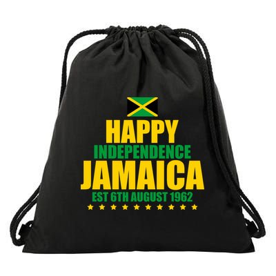 Happy Independence Day Jamaica Est 6th August 1962 Drawstring Bag