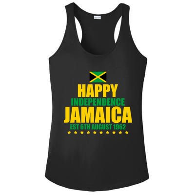 Happy Independence Day Jamaica Est 6th August 1962 Ladies PosiCharge Competitor Racerback Tank
