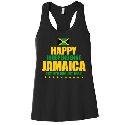 Happy Independence Day Jamaica Est 6th August 1962 Women's Racerback Tank