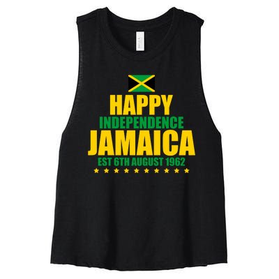 Happy Independence Day Jamaica Est 6th August 1962 Women's Racerback Cropped Tank