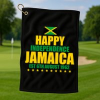 Happy Independence Day Jamaica Est 6th August 1962 Golf Towel