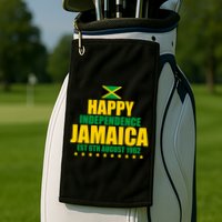 Happy Independence Day Jamaica Est 6th August 1962 Golf Towel