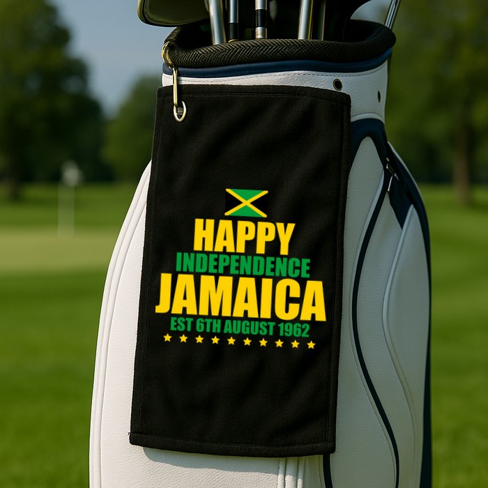 Happy Independence Day Jamaica Est 6th August 1962 Golf Towel