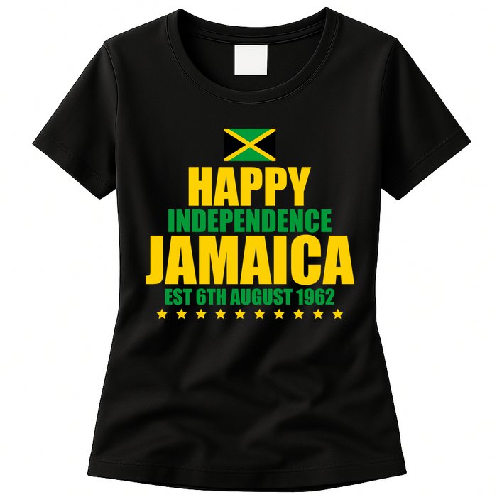 Happy Independence Day Jamaica Est 6th August 1962 Womens T-Shirt