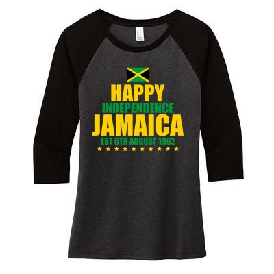 Happy Independence Day Jamaica Est 6th August 1962 Women's Tri-Blend 3/4-Sleeve Raglan Shirt