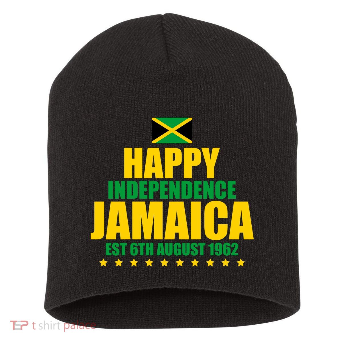 Happy Independence Day Jamaica Est 6th August 1962 Short Acrylic Beanie