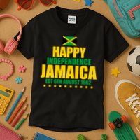 Happy Independence Day Jamaica Est 6th August 1962 Kids T-Shirt