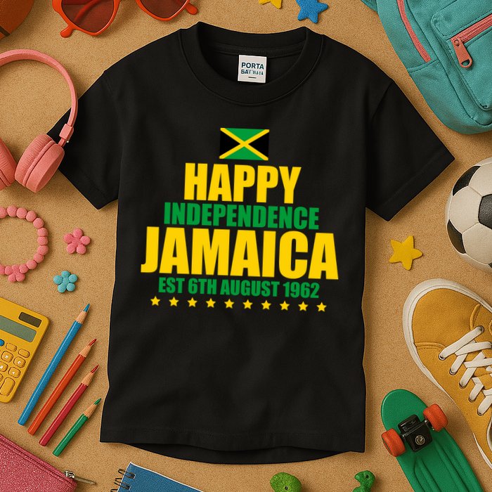 Happy Independence Day Jamaica Est 6th August 1962 Kids T-Shirt
