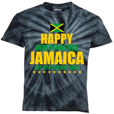 Happy Independence Day Jamaica Est 6th August 1962 Kids Tie-Dye T-Shirt