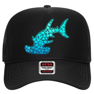 Happy International Dot Day Hammerhead Dots Shark High Crown Mesh Back Trucker Hat