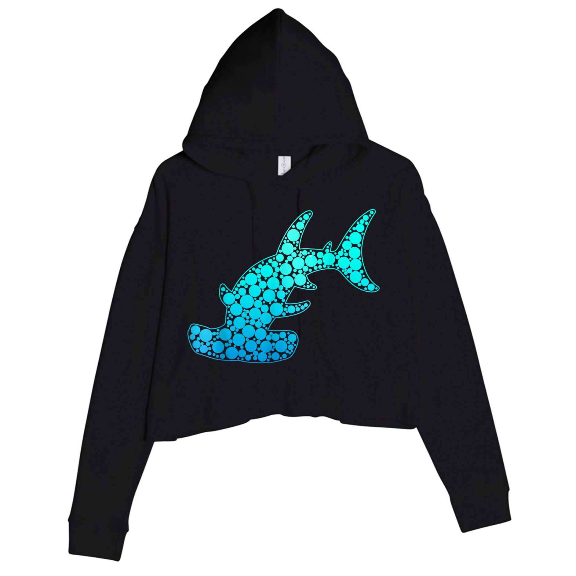 Happy International Dot Day Hammerhead Dots Shark Crop Fleece Hoodie