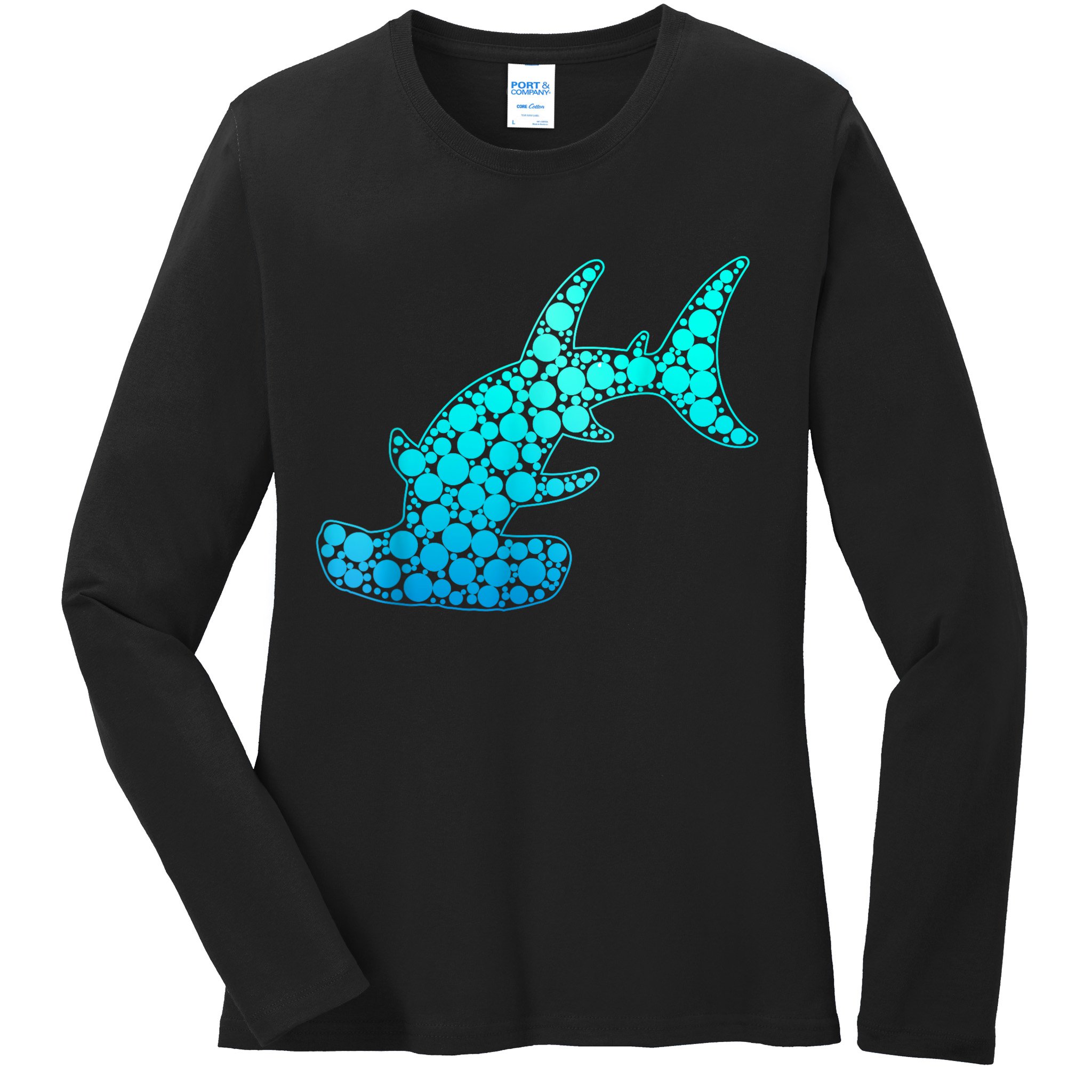 Happy International Dot Day Hammerhead Dots Shark Ladies Long Sleeve Shirt