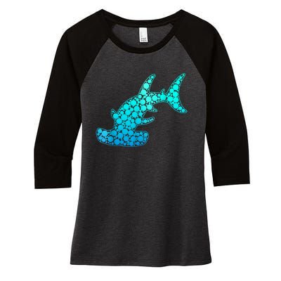 Happy International Dot Day Hammerhead Dots Shark Women's Tri-Blend 3/4-Sleeve Raglan Shirt