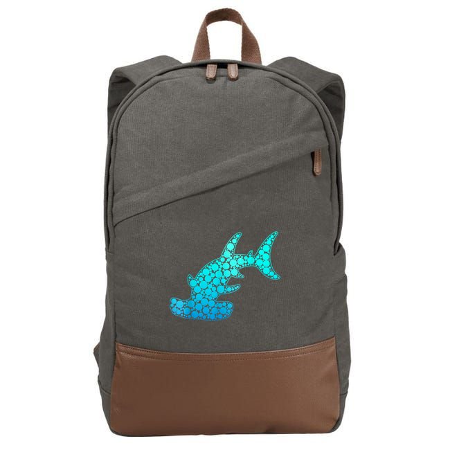 Happy International Dot Day Hammerhead Dots Shark Cotton Canvas Backpack