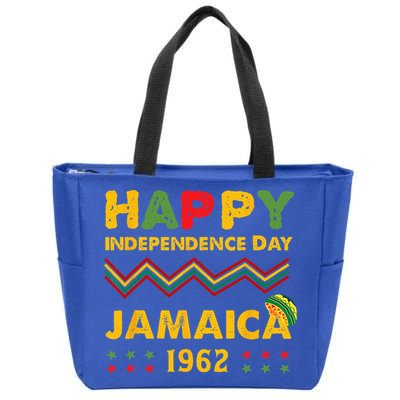Happy Independence Day Jamaica 1962 Jamaican Pride Reggae Zip Tote Bag