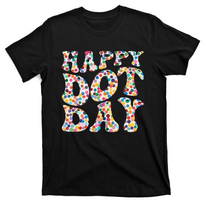 Happy International Dot Day Colorful Polka Dot Groovy T-Shirt