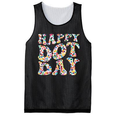 Happy International Dot Day Colorful Polka Dot Groovy Mesh Reversible Basketball Jersey Tank