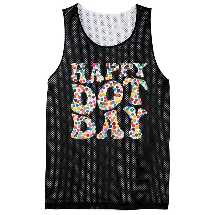 Happy International Dot Day Colorful Polka Dot Groovy Mesh Reversible Basketball Jersey Tank