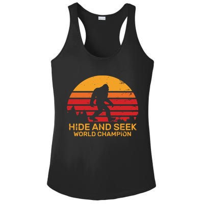 Hide And Seek World Champion Bigfoot Is Real Ladies PosiCharge Competitor Racerback Tank