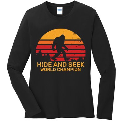 Hide And Seek World Champion Bigfoot Is Real Ladies Long Sleeve Shirt