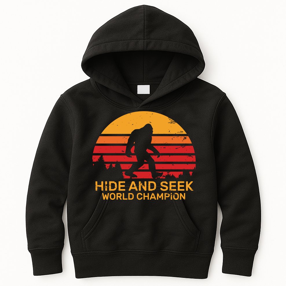 Hide And Seek World Champion Bigfoot Is Real Kids Hoodie