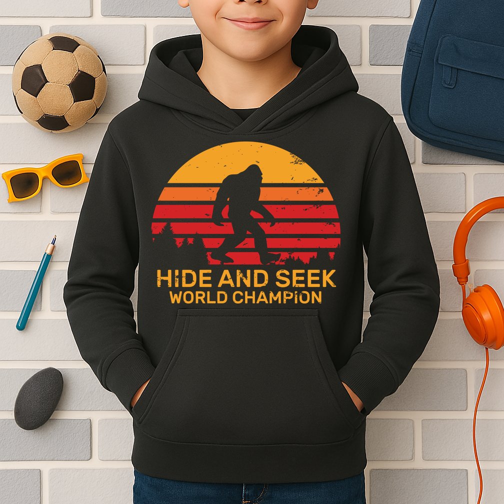 Hide And Seek World Champion Bigfoot Is Real Kids Hoodie