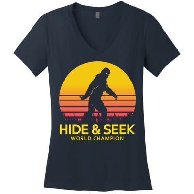 Hide and Seek World Champion Sasquatch Women's V-Neck T-Shirt