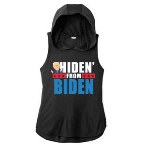 Hiden' From Biden Pro Trump Ladies PosiCharge Tri-Blend Wicking Draft Hoodie Tank