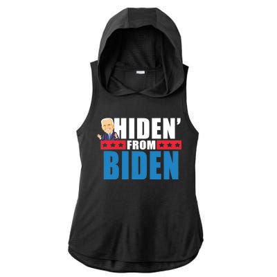 Hiden' From Biden Pro Trump Ladies PosiCharge Tri-Blend Wicking Draft Hoodie Tank