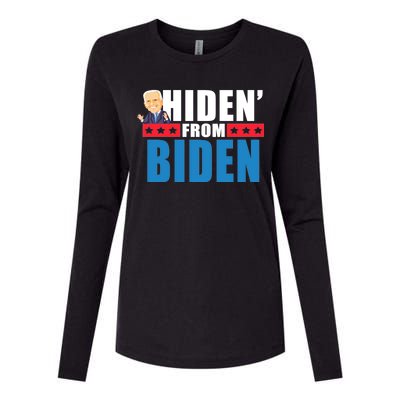 Hiden' From Biden Pro Trump Womens Cotton Relaxed Long Sleeve T-Shirt