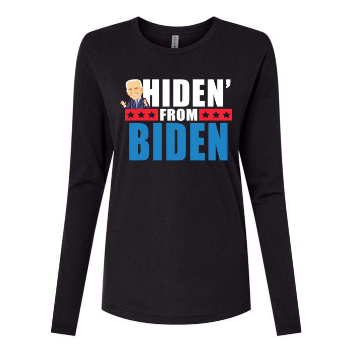 Hiden' From Biden Pro Trump Womens Cotton Relaxed Long Sleeve T-Shirt