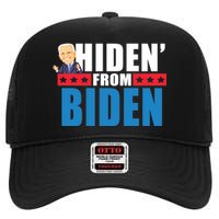 Hiden' From Biden Pro Trump High Crown Mesh Back Trucker Hat